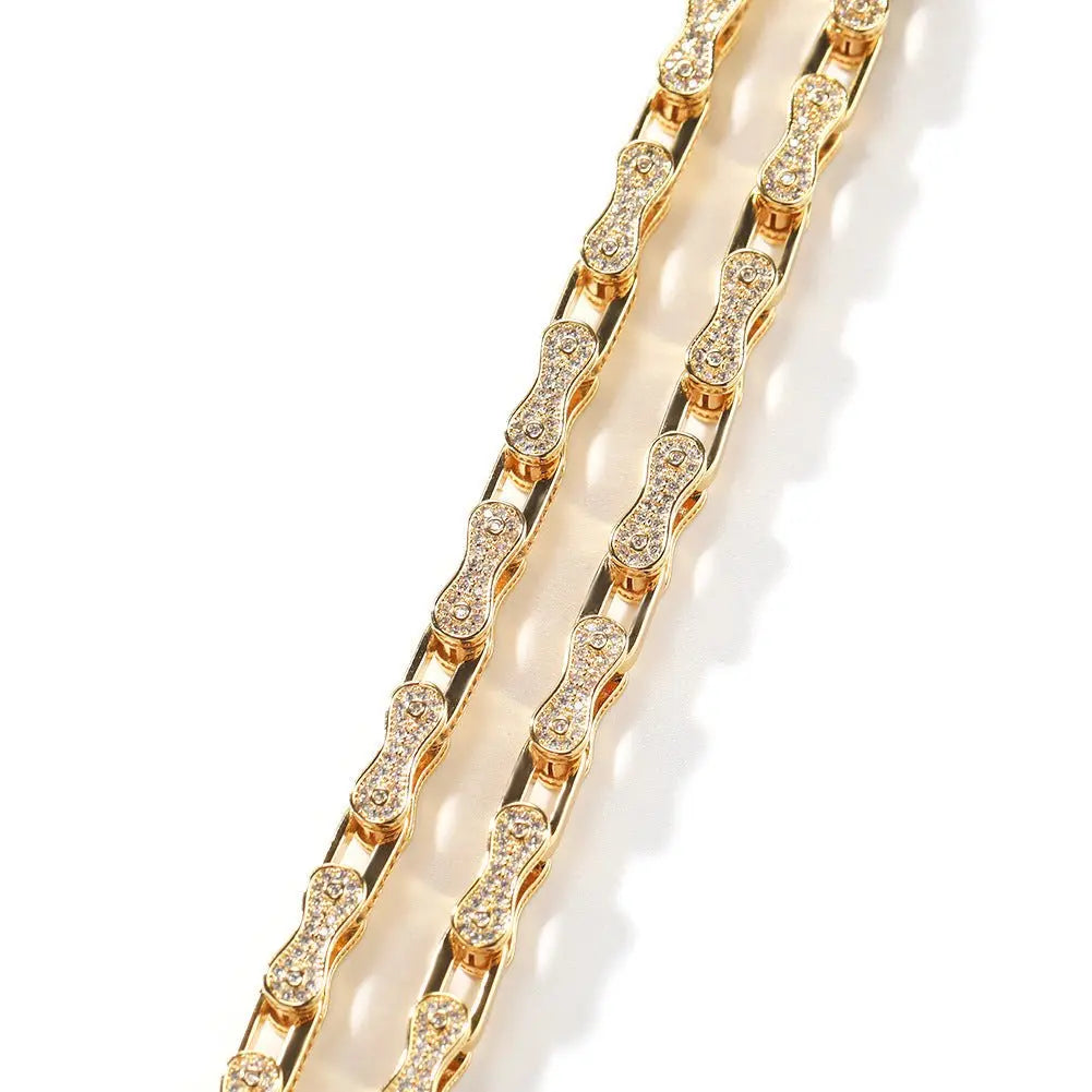 Hip Hop Rhinestone 5mm Bicycle Chain Necklace nowadaysfashion