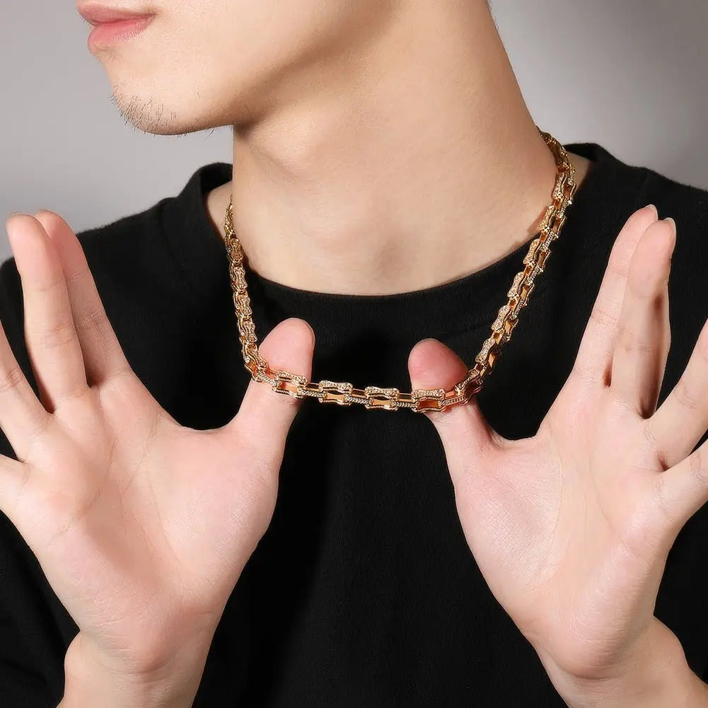 Hip Hop Rhinestone 5mm Bicycle Chain Necklace - Blade & Thread