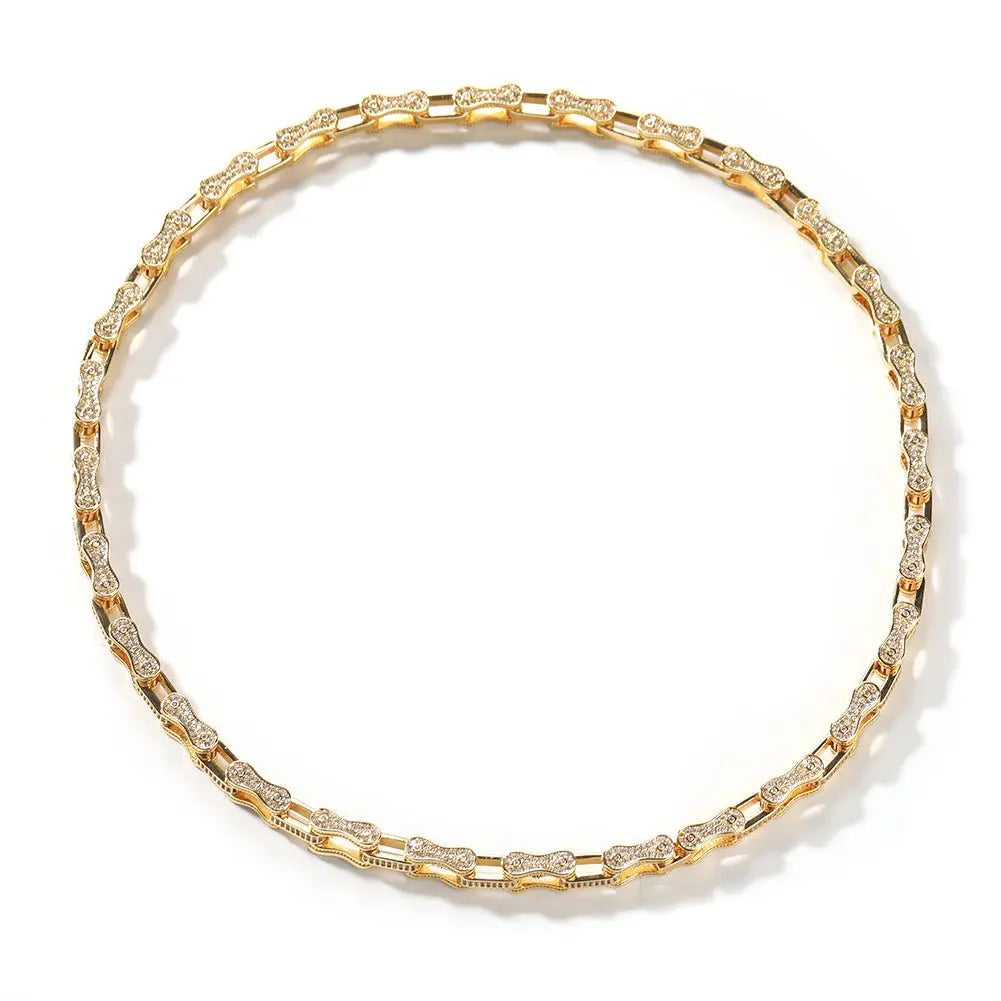Hip Hop Rhinestone 5mm Bicycle Chain Necklace - Blade & Thread