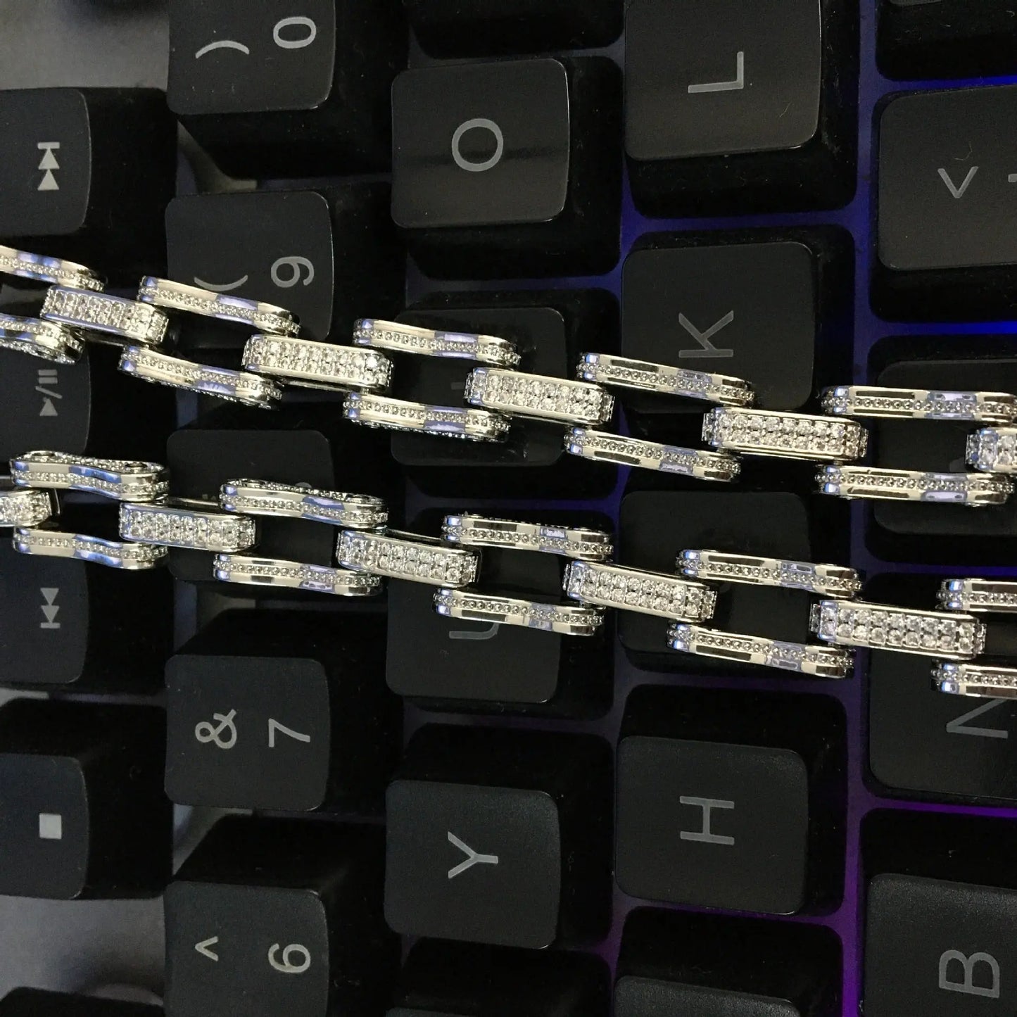 Hip Hop Rhinestone 5mm Bicycle Chain Necklace - Blade & Thread