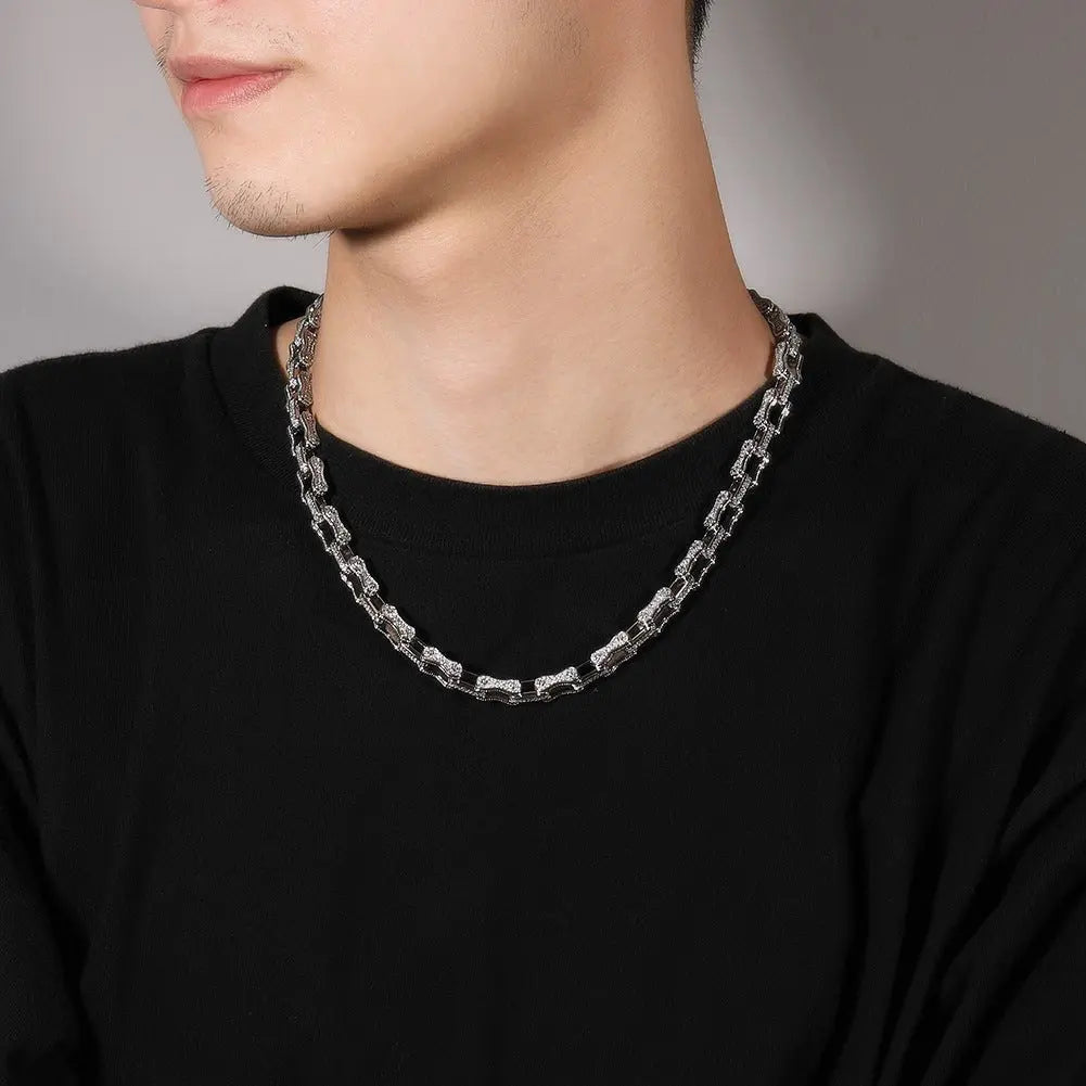 Hip Hop Rhinestone 5mm Bicycle Chain Necklace - Blade & Thread