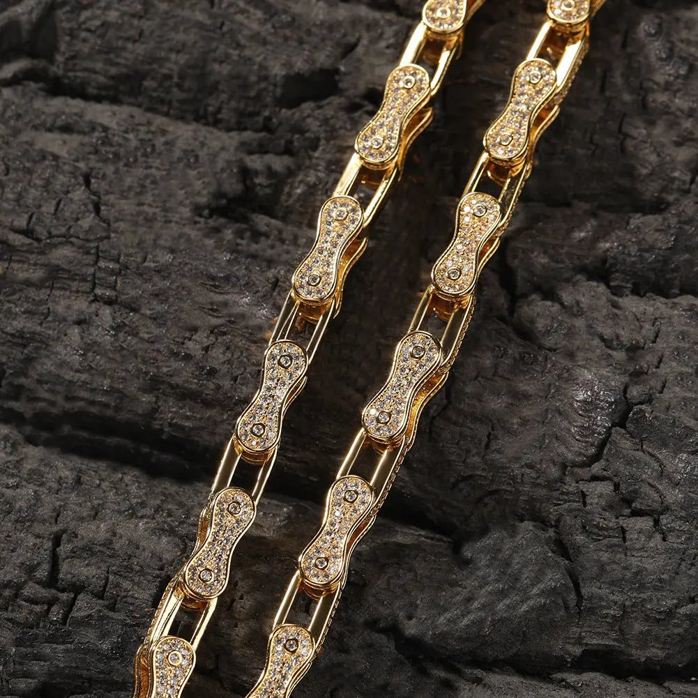 Hip Hop Rhinestone 5mm Bicycle Chain Necklace - Blade & Thread