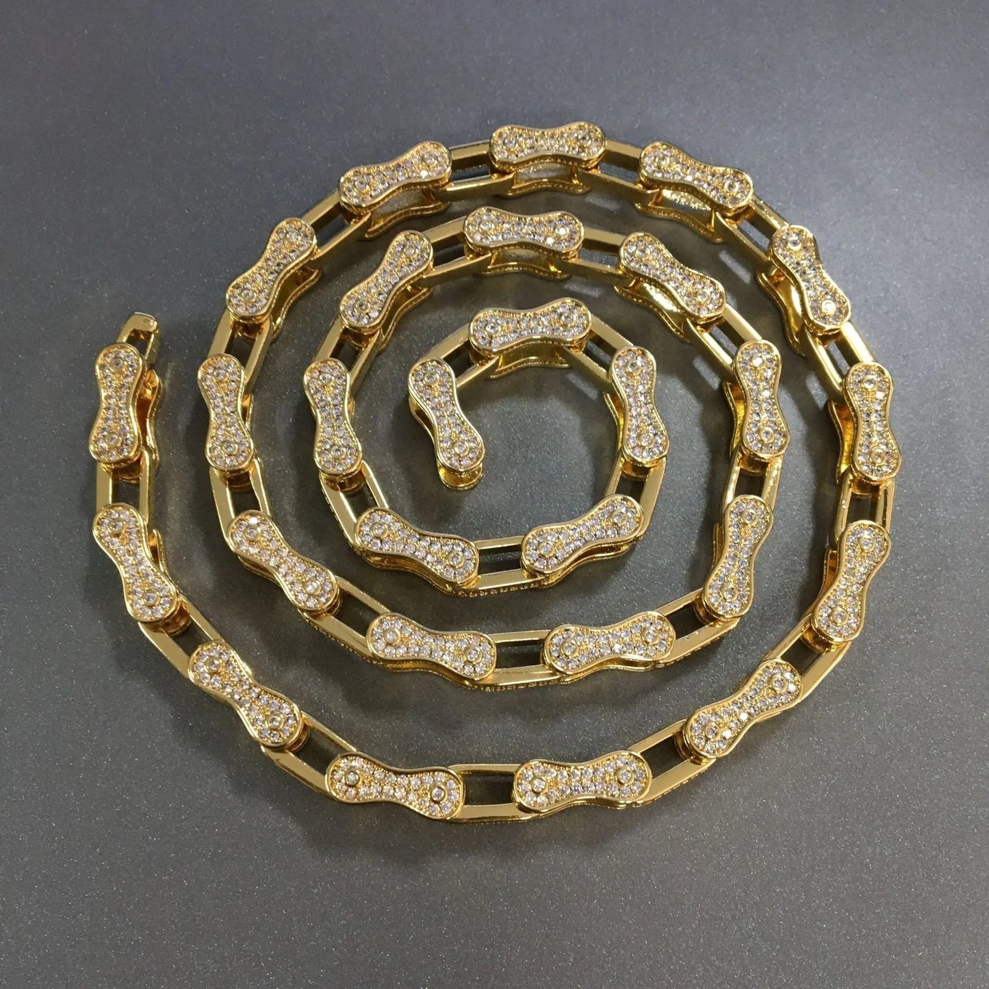 Hip Hop Rhinestone 5mm Bicycle Chain Necklace - Blade & Thread
