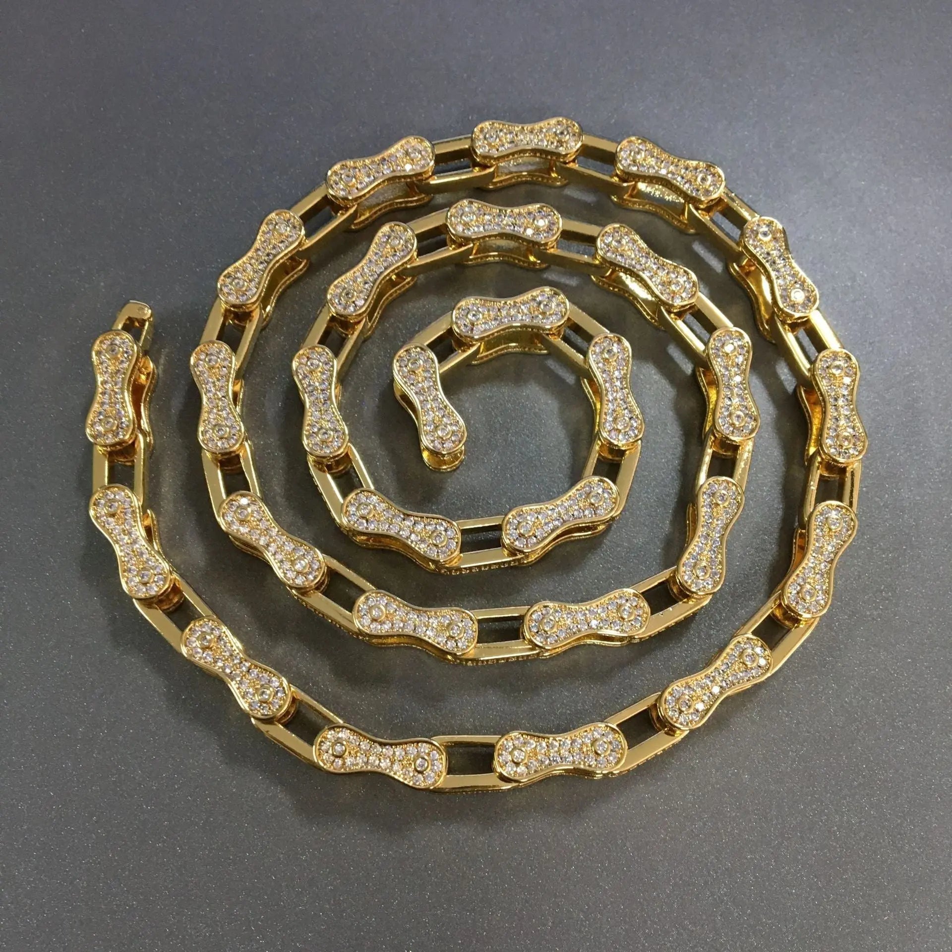 Hip Hop Rhinestone 5mm Bicycle Chain Necklace - Blade & Thread