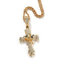 Hip-hop rose cross necklace with 5A zircon inlay nowadaysfashion