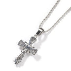 Hip-hop rose cross necklace with 5A zircon inlay nowadaysfashion