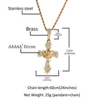 Hip-hop rose cross necklace with 5A zircon inlay nowadaysfashion