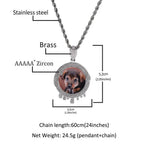 Hip hop round water drop diy photo pendant nowadaysfashion