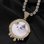 Hip hop round water drop diy photo pendant nowadaysfashion