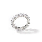 Hip-hop single-row heart-shaped zircon rings nowadaysfashion