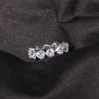 Hip-hop single-row heart-shaped zircon rings nowadaysfashion