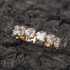 Hip-hop single-row heart-shaped zircon rings nowadaysfashion