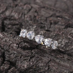 Hip-hop single-row heart-shaped zircon rings nowadaysfashion