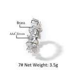Hip-hop single-row heart-shaped zircon rings nowadaysfashion