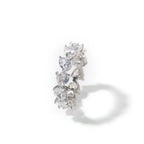 Hip-hop single-row heart-shaped zircon rings nowadaysfashion