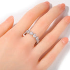 Hip-hop single-row heart-shaped zircon rings nowadaysfashion