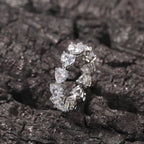 Hip-hop single-row heart-shaped zircon rings nowadaysfashion
