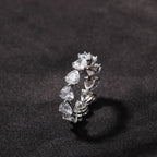Hip-hop single-row heart-shaped zircon rings nowadaysfashion