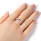 Hip-hop single-row heart-shaped zircon rings nowadaysfashion