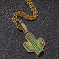 Hip-hop solid cactus zircon-encrusted pendant nowadaysfashion