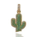 Hip-hop solid cactus zircon-encrusted pendant nowadaysfashion