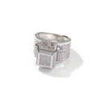 Hip-hop square diamond-encrusted couple ring nowadaysfashion