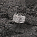 Hip-hop square diamond-encrusted couple ring nowadaysfashion