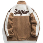 Hip Hop Streetwear Winter Color Block Patchwork Fuzzy Fluffy Thick Warm Coat nowadaysfashion