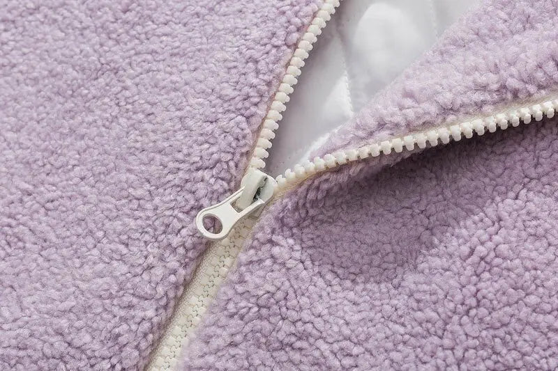 Hip Hop Streetwear Winter Color Block Patchwork Fuzzy Fluffy Thick Warm Coat - Blade & Thread