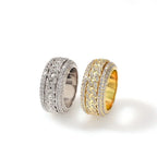 Hip-hop style zircon rotating Cuban ring nowadaysfashion