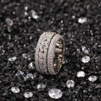 Hip-hop style zircon rotating Cuban ring nowadaysfashion