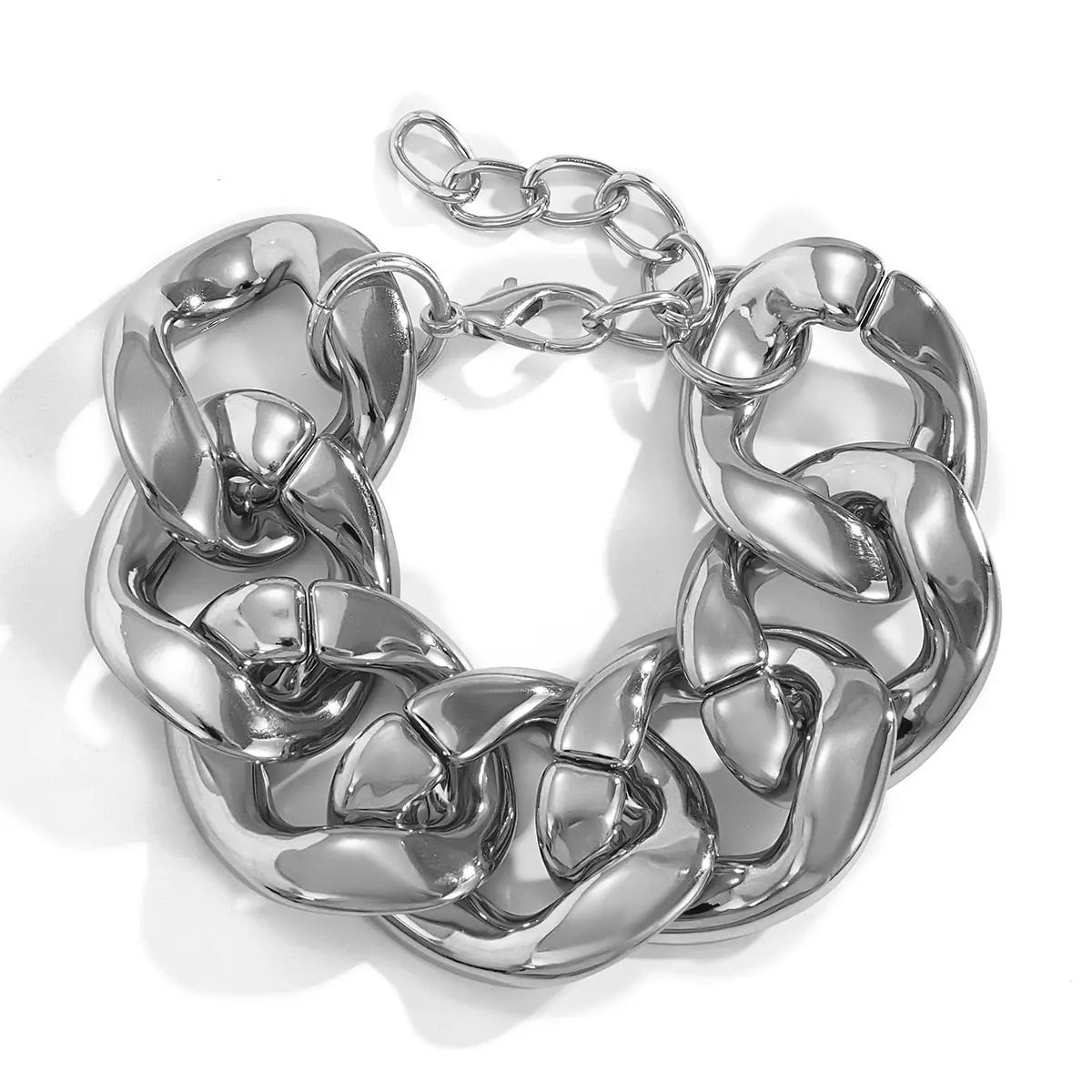Hip Hop Thick Link Chain Bracelet Women's CCB Material - Blade & Thread