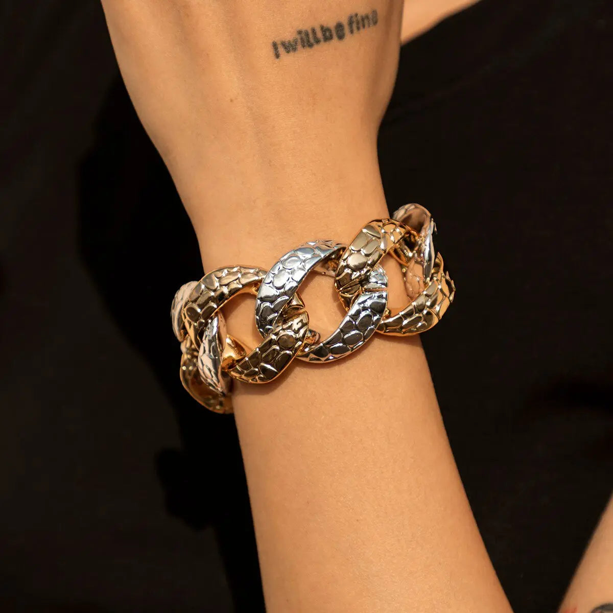 Hip Hop Thick Link Chain Bracelet Women's CCB Material nowadaysfashion