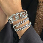 Hip Hop Thick Link Chain Bracelet Women's CCB Material nowadaysfashion