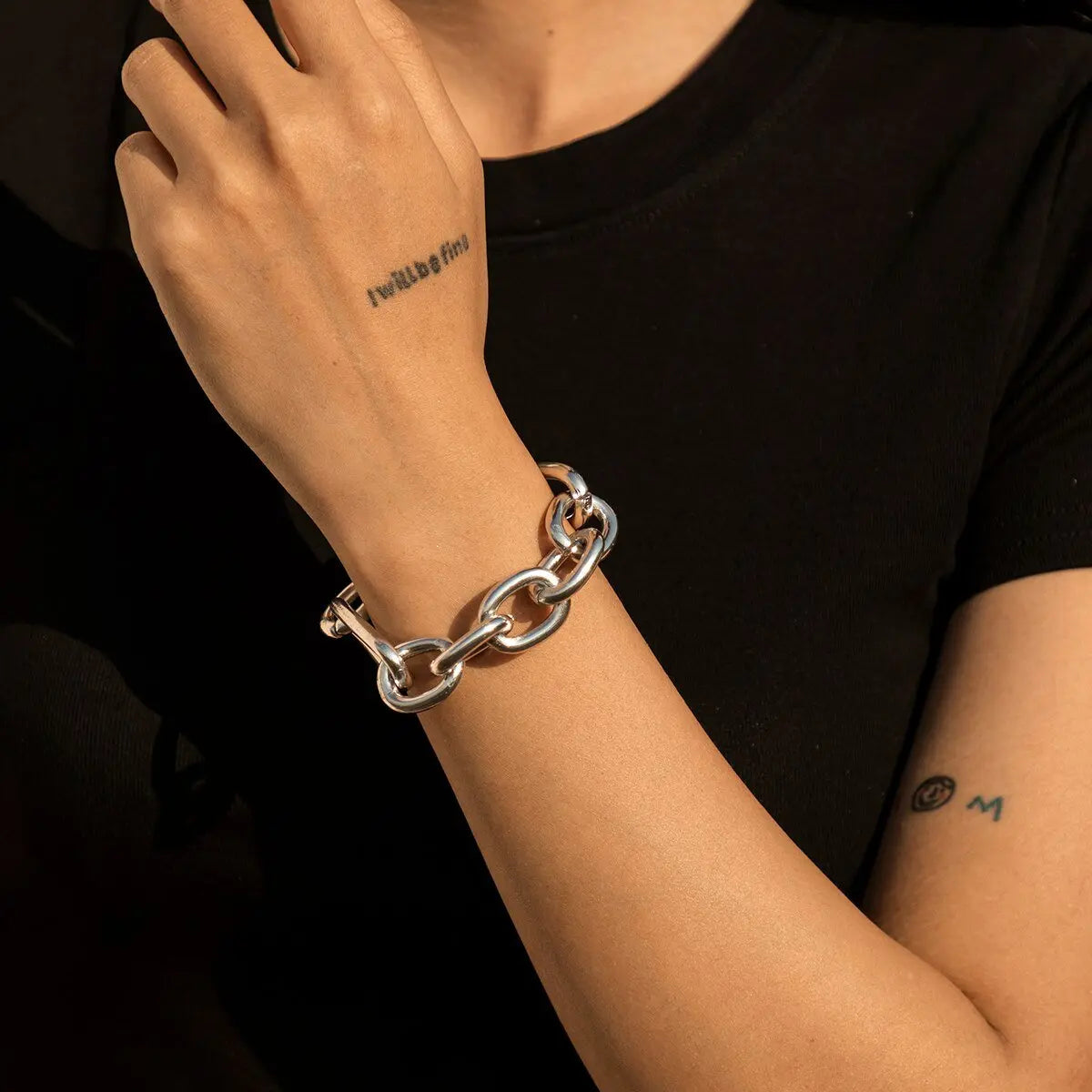 Hip Hop Thick Link Chain Bracelet Women's CCB Material nowadaysfashion