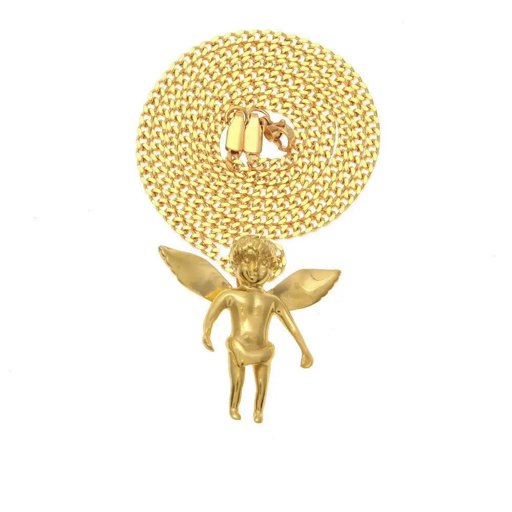 Hip Hop Winged Angel Pendant Necklace - Blade & Thread