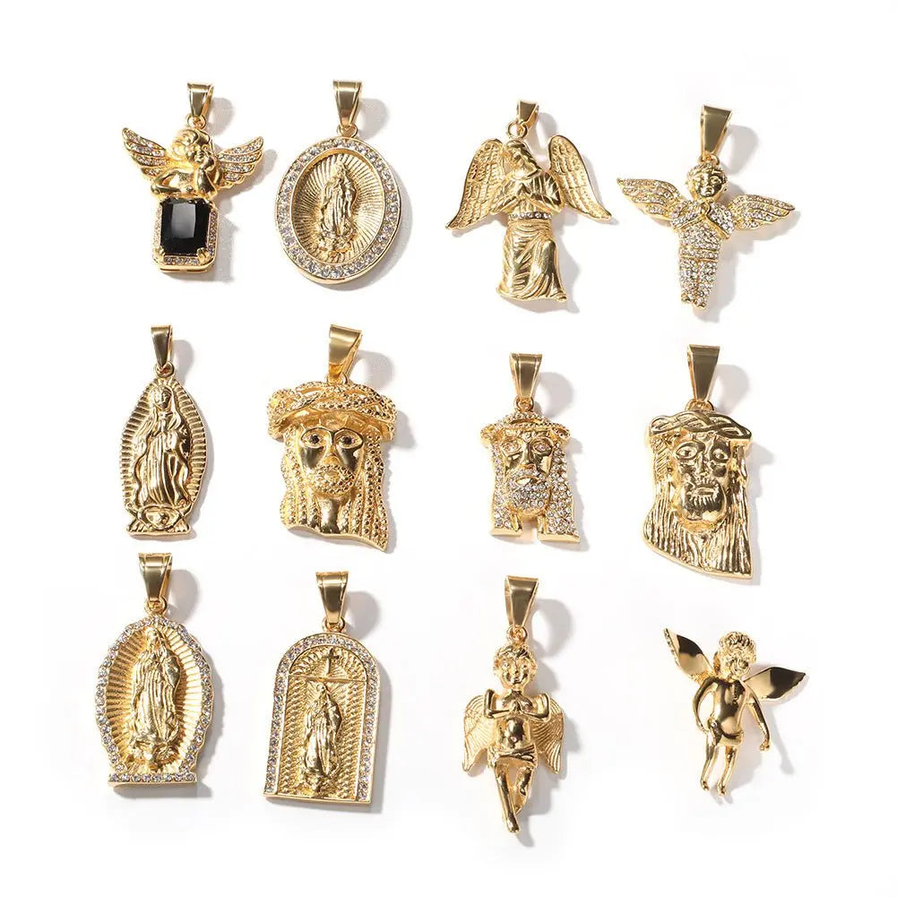 Hip Hop Winged Angel Pendant Necklace nowadaysfashion