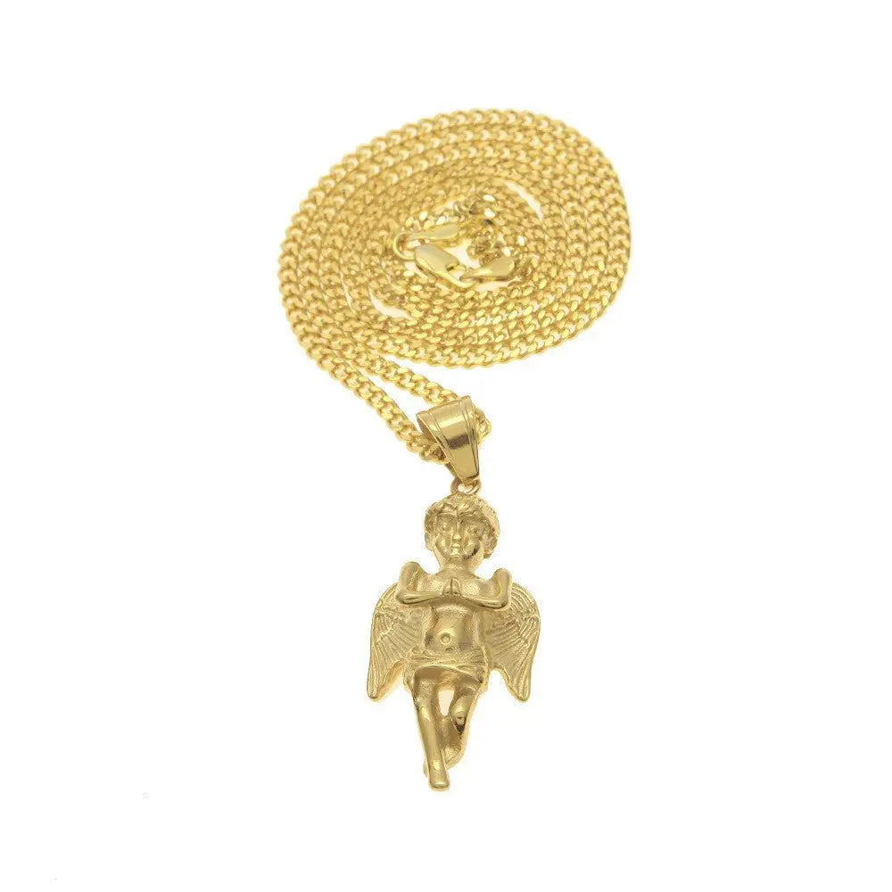 Hip Hop Winged Angel Pendant Necklace - Blade & Thread