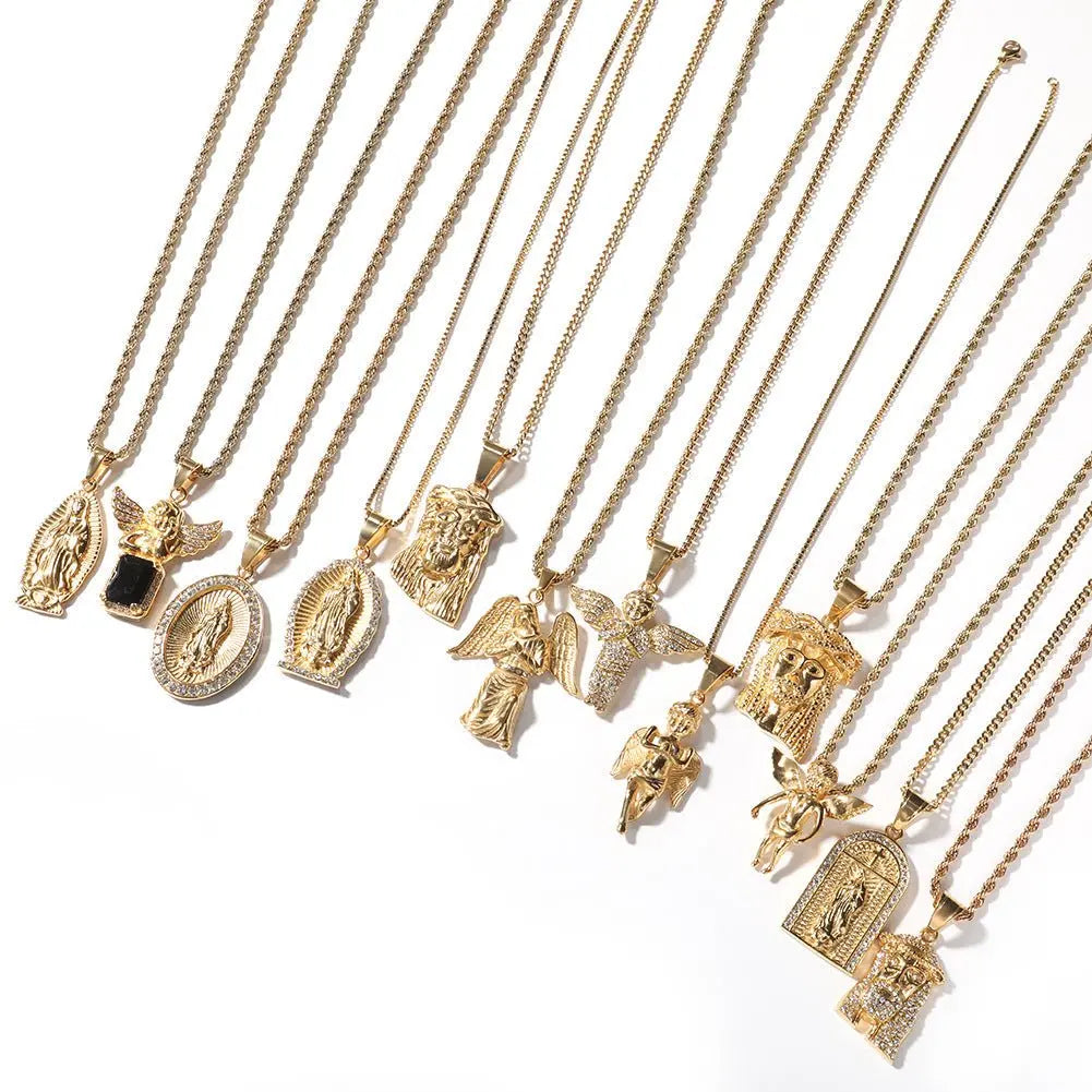 Hip Hop Winged Angel Pendant Necklace - Blade & Thread