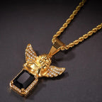 Hip Hop Winged Angel Pendant Necklace nowadaysfashion
