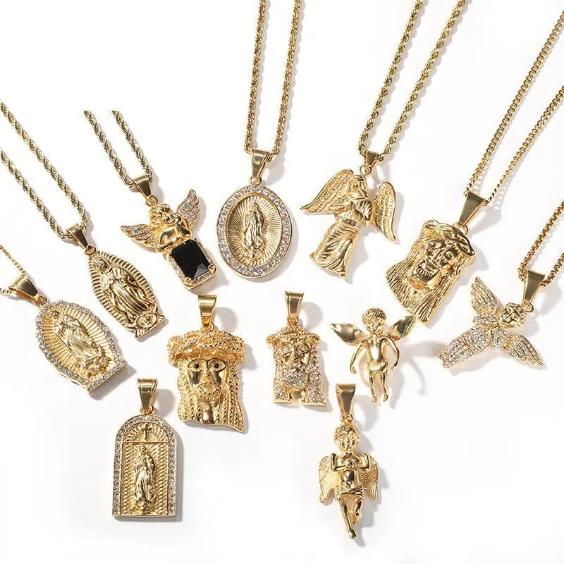 Hip Hop Winged Angel Pendant Necklace - Blade & Thread