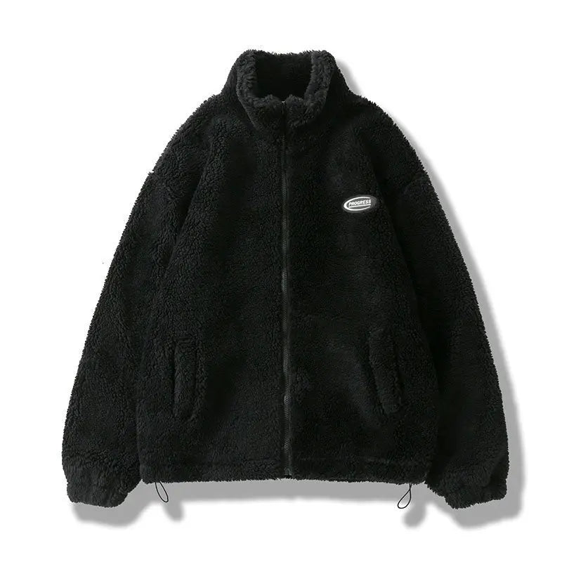 Hip Hop Winter Fleece Fluffy Jacket Streetwear - Blade & Thread