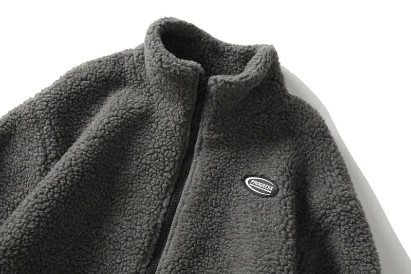 Hip Hop Winter Fleece Fluffy Jacket Streetwear - Blade & Thread