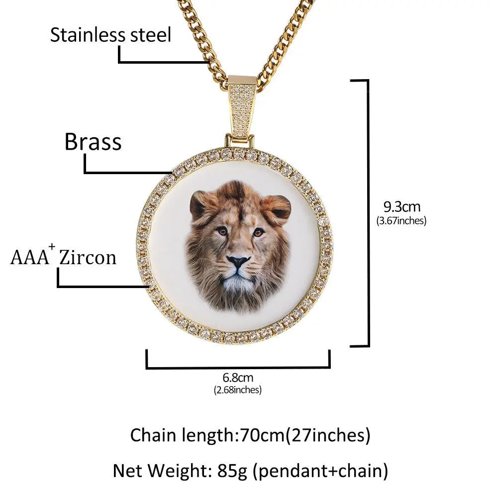 Hip Hop XL large round DIY pendant necklace - Blade & Thread