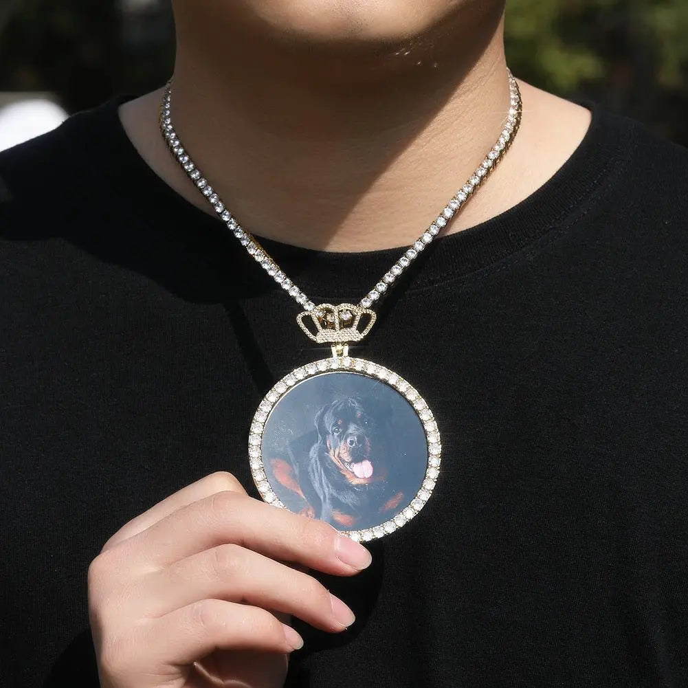 Hip Hop XL large round DIY pendant necklace - Blade & Thread