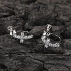 Hip Hop Zircon Black Spiral Clasp Cross Earrings nowadaysfashion