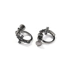 Hip Hop Zircon Black Spiral Clasp Cross Earrings nowadaysfashion