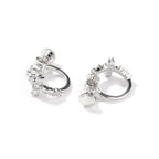 Hip Hop Zircon Black Spiral Clasp Cross Earrings nowadaysfashion