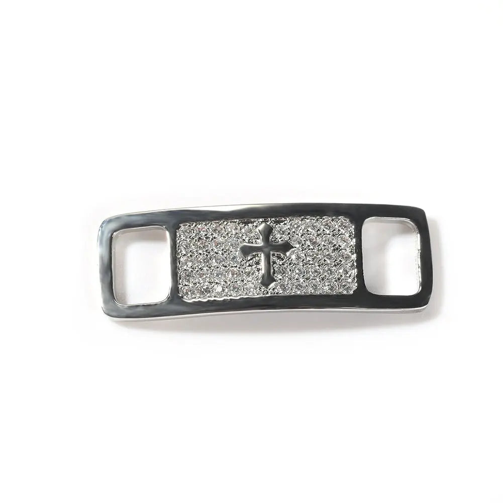 Hip-hop zircon cross smiling face broken heart shoe buckle - Blade & Thread