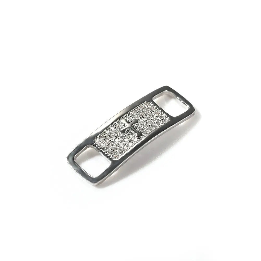Hip-hop zircon cross smiling face broken heart shoe buckle - Blade & Thread